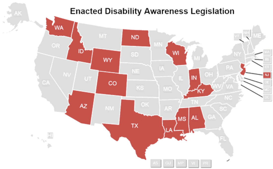 Enacted Disability Awareness Legislation