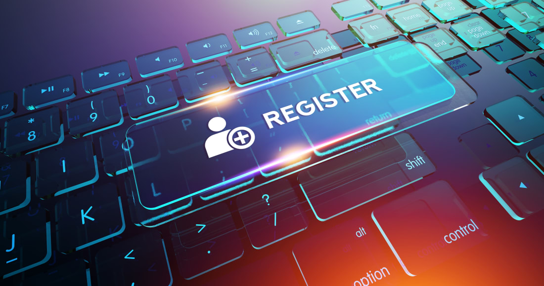 online registration with computer keyboard
