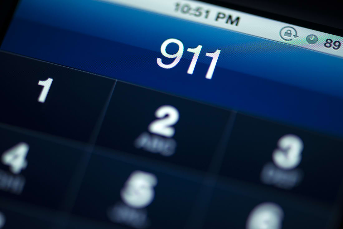 911 dialed on a mobile device