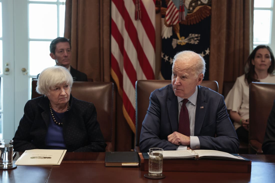 President Joe Biden with U.S. Treasury Secretary Janet Yellen