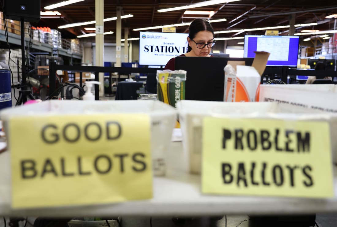 california election officials processing mail in ballots 2022