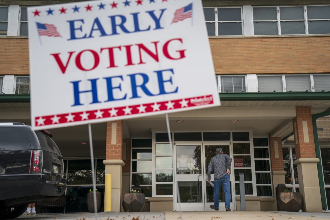 man entering polling place in franklin, tennessee