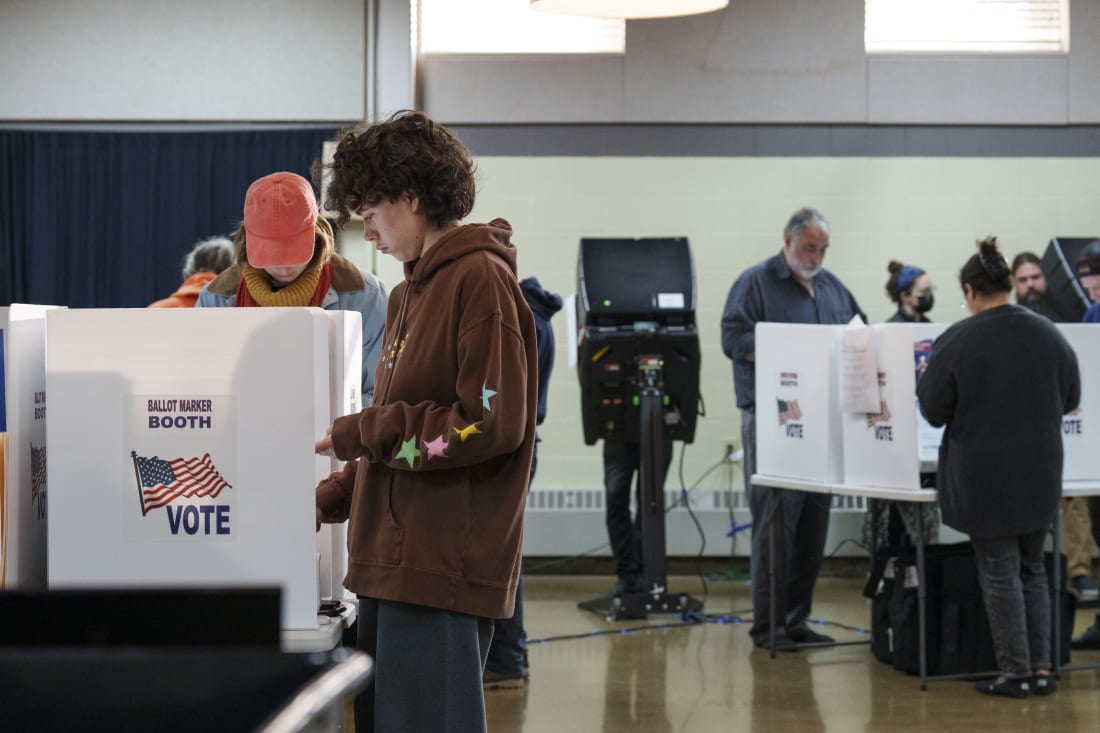 voters cast ballots in midterm election, vandalia, ohio, 2022