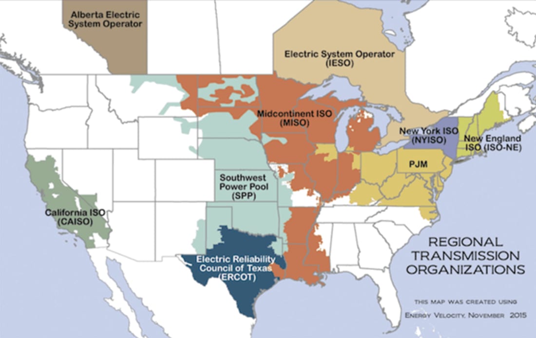 Regional Transmission Organizations Map