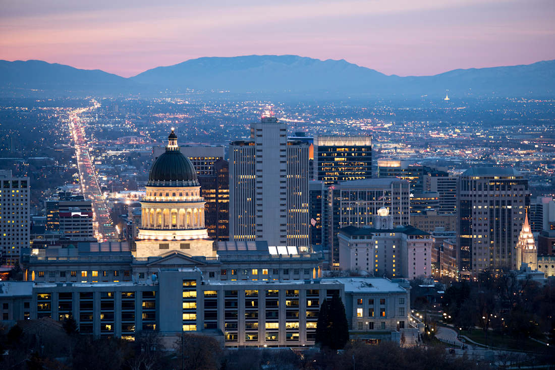 Salt Lake City at sunset