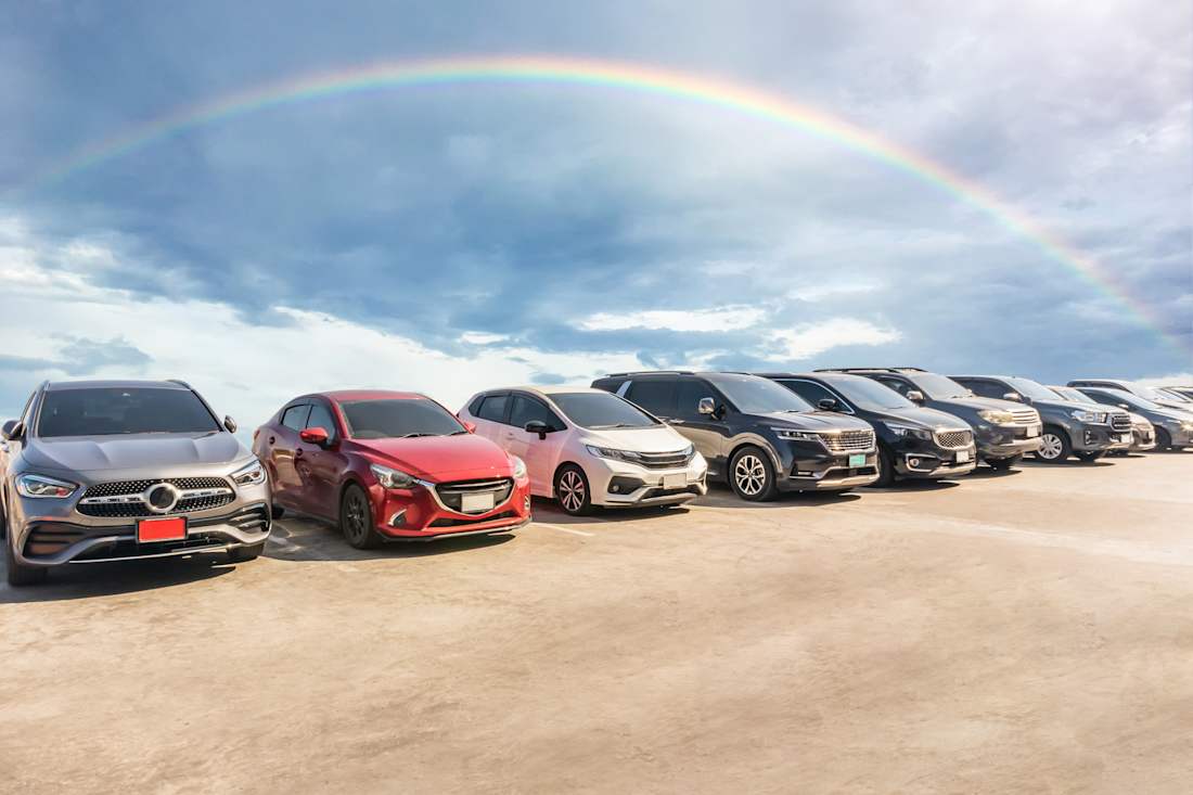 cars on a lot