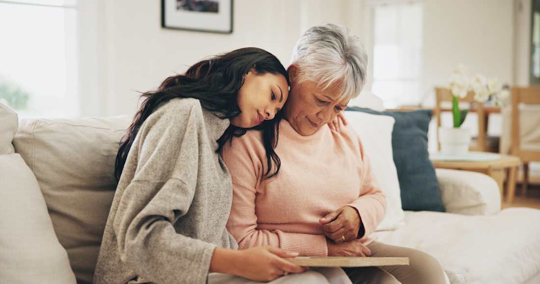 daughter with elderly mom