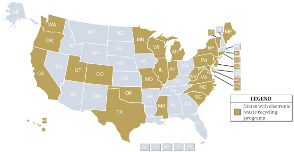 States with Electronic Waste Recycling Programs