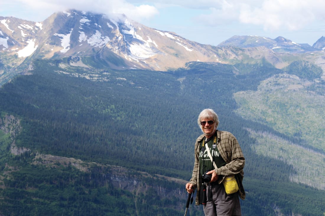 Bill Marx hiking in Glacier National Park