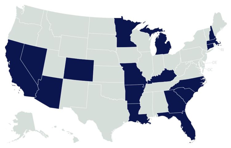 states with expanded medicaid school coverage map