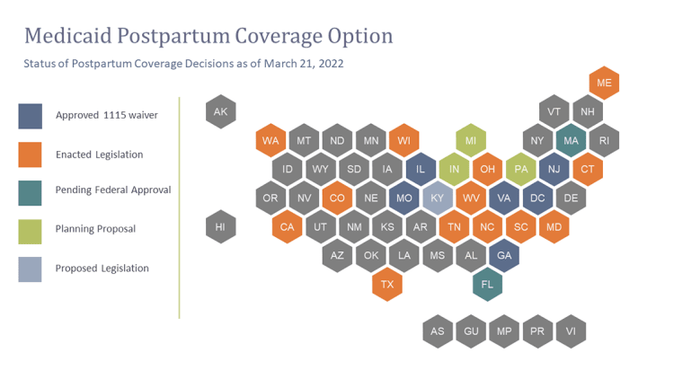 medicaid postpartum coverage map