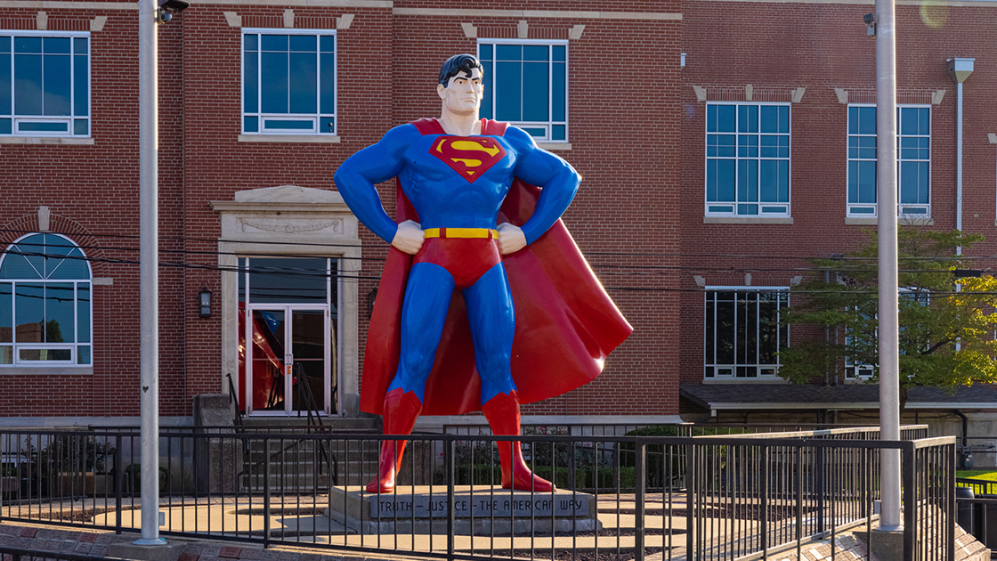 The 15-foot-tall statue of Superman in Metropolis, Illinois