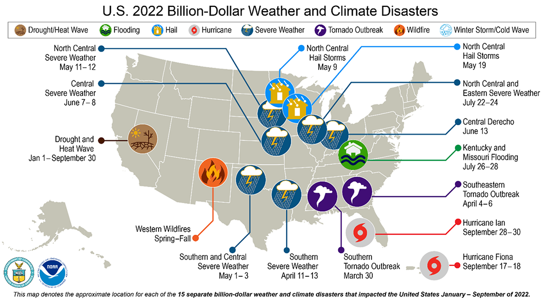 billion dollar weather disasters map