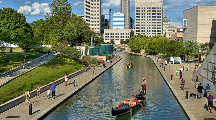 The Canal Walk in Indy